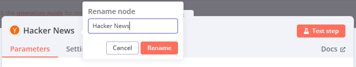 Renaming a node
